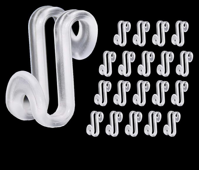 60 Pcs Clothes Hanger Connector Hooks, Mini Cascading Hanger Hooks for Velvet Huggable Hangers, Wooden Hangers, Heavy Duty Space Saving for Closet (Clear)