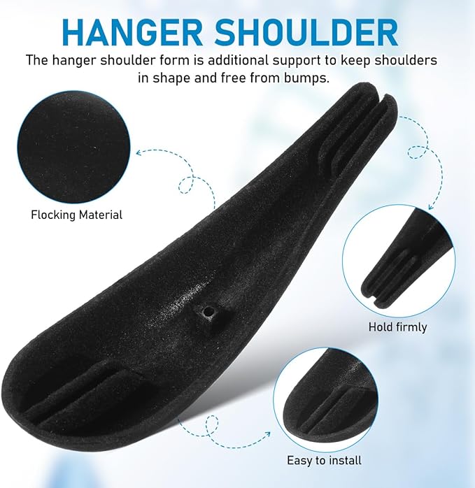 Luxshiny Clothes Hanger Shoulder Pads 10 Pack Foam for Sweaters Coats and Delicate Garments 5.51X1.77X1.18 Inches No Shoulder Bump Hangers for Closet Organization