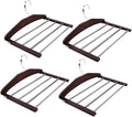 4pcs Wooden Clothes Hanger Organizer Multi Non- Design for Pants and Accessories Space-Saving Closet Versatile Drying Hanger Rotatable Hooks