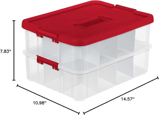 Sterilite 24 Compartment Stack & Carry Christmas Ornament Storage Box | 14276604