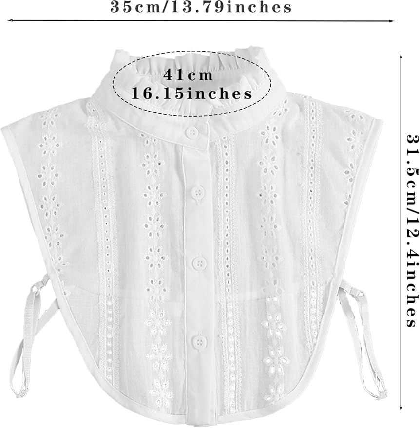 Jacquard Pure Cotton Fake Collar Comfortable and Breathable Hollow Out Dickey Collar Collar for Women & Girls