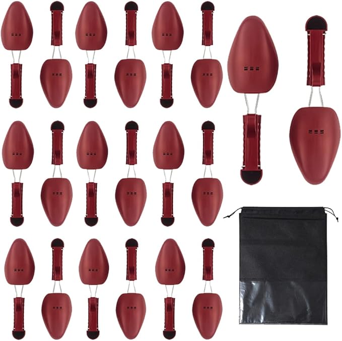 WAJJ 10 Pairs Plastic Shoe Tree Stretcher Shaper for Women Adjustable Length Shoes Holder Shaper Support(Purple Women)