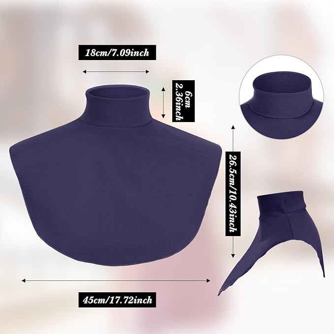 Turtleneck Dickey Extra Large Fake Collar Detachable Dickey Collar Half Mock Turtleneck for Men Women