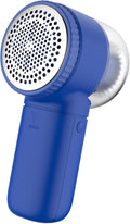 Fabric Shaver Electric Lint Remover Rechargeable Sweater Shaver Dual Protection Removable Bin Easy Remove Fuzz Lint Pills Bobbles (Navy)