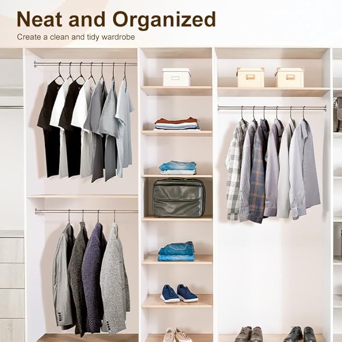 HOUSE DAY Black Plastic Hangers 16 Pack, Space Saving Coat Hanger, Clothes Hanger with Non Slip Hooks, Plastic Clothing Hangers for Closet, Ideal for Everyday Use on Shirts, Coats, Pants, Dress