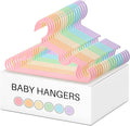 Hsei 60 Pack Pastel Color Kids Nursery Hangers Plastic Baby Hangers Heavy Duty Toddler Hanger for Pants, Coat, Skirts, Closet, Nursery Decor(Macaron)