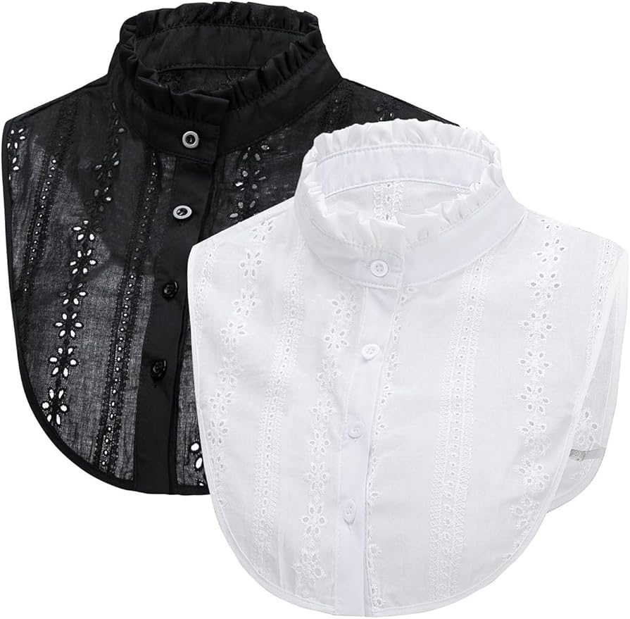 Jacquard Pure Cotton Fake Collar Comfortable and Breathable Hollow Out Dickey Collar Collar for Women & Girls