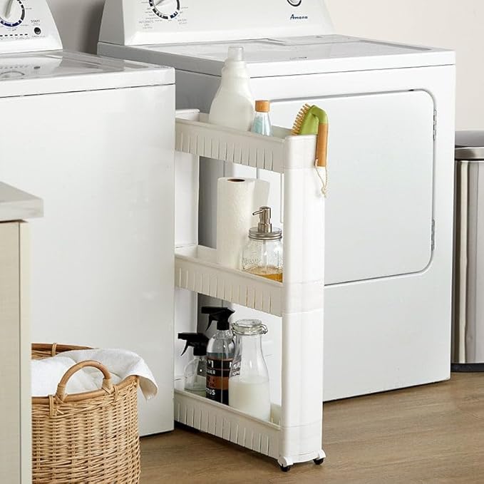 The Lakeside Collection Rolling Cart - 3-Tier Rolling Storage Cart
