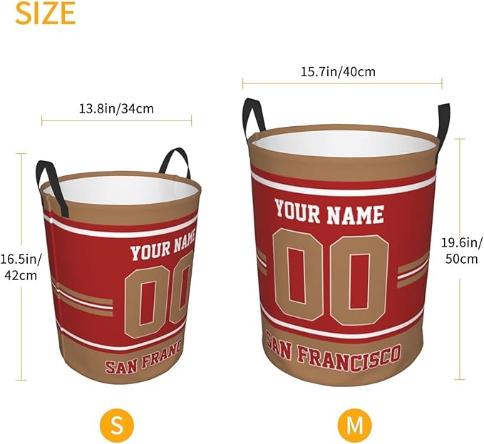 Custom San Francisco Laundry Hamper Personalized Laundry Basket Customized Name And Number Collapsible Storage Basket for Bedroom Bathroom Living Room Gifts