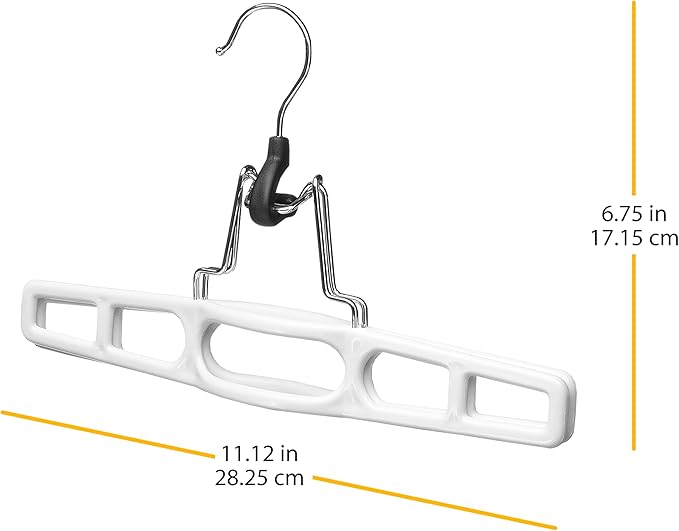 Whitmor Slack Clamp Hangers, S/2, Chrome / White