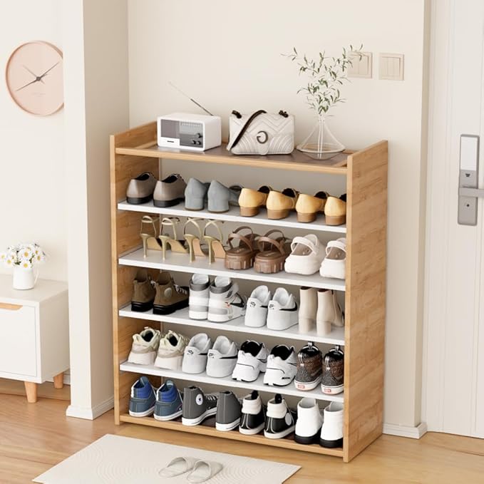 Expandable Closet Shelves, 1 Pack Adjustable Metal Closet Organizers and Storage Shelves for Wardrobe, Kitchen Pantry, Shoe Rack, (White,11.8" D x 26"-38" W,1PCS)
