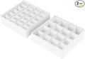 Joyoldelf Sock Drawer Organizer Divider 2 Packs Underwear Organizer, 24 Cell + 16 Cell Closet Organizers and Storage Sock Holders Organizers for Storing Socks, Handkerchiefs, Ties, Belts (White)