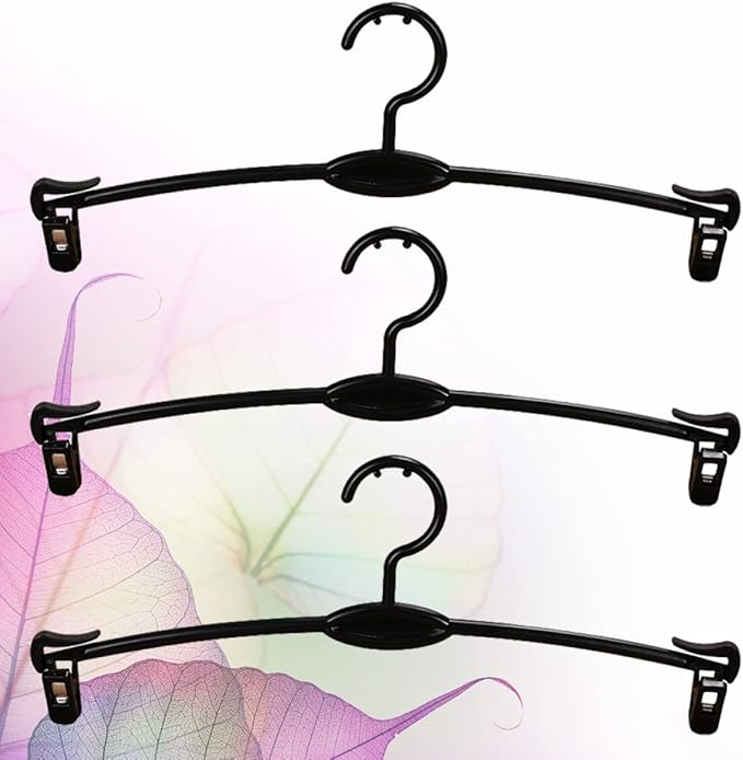 Homoyoyo 15pcs Laundry Bra with Holder Pants for Simplicity Underwear Clothes Support Dresses Trousers Shop Hangers Panties Rack Black Plastic Coat Drying Home Skirt Clips Practical