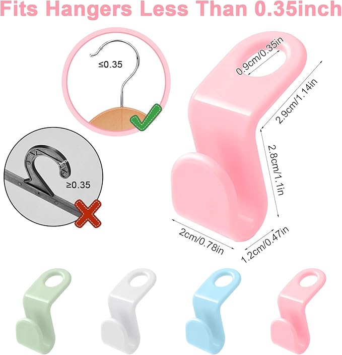 50PCS Hanger Connector Hooks - Space Saving Hangers Clothes, Hanger Hooks College Dorm Room Essentials, Heavy Duty Hangers Connection, Closet Organizers and Storage (White)