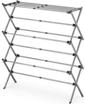 KINGBOARD Clothes Drying Rack, Collapsible Drying Rack Clothing with 11 Poles, 3-Tier Laundry Drying Rack, Small Clothes Drying Rack Foldable for Baby Clothes Sock Towel, 25lb Capacity, White & Grey