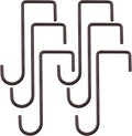 6 Pack 2 x 6 inch Fence Hooks Patio Hooks Brown Powder Coated Steel Hangers fits Easily for Vinyl Fences Indoor & Outdoor Hanging Lights, Plants & Planters, Bird Feeder, Pool Equipment