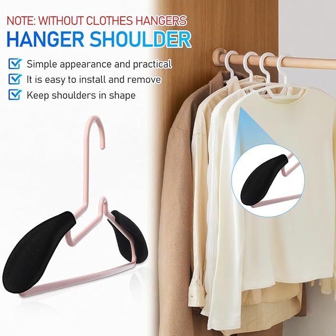 Luxshiny Clothes Hanger Shoulder Pads 10 Pack Foam for Sweaters Coats and Delicate Garments 5.51X1.77X1.18 Inches No Shoulder Bump Hangers for Closet Organization