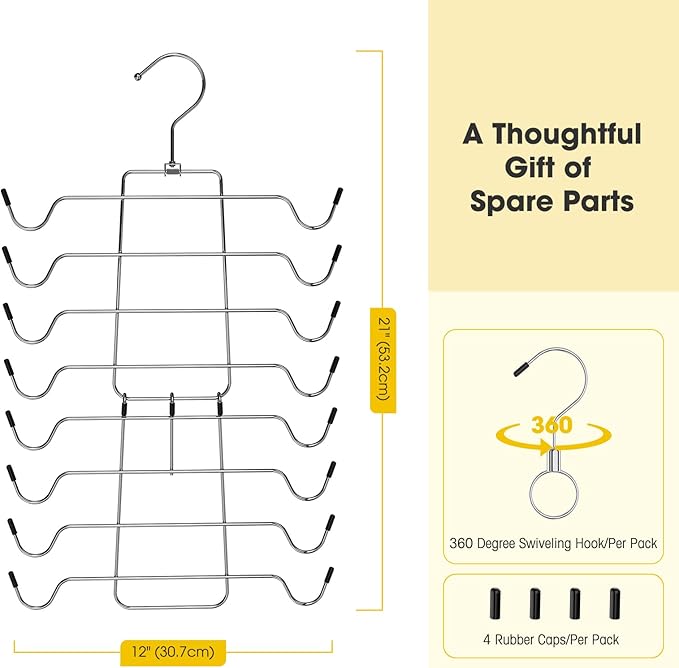 2 Pack Bra Hanger,Tank Top Hanger Space Saving,Closet Organizers and Storage,Bra Hangers for Closet Organizer,Organization and Storage for Sport Bras,Camisoles,Bathing Suit,Belt,Tie,etc,Silver