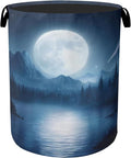 Full Moon Starry Sky Forest Laundry Basket - Heavy Duty 60L Dirty Clothes Organizer, Water Resistant Foldable Hamper for Men Women