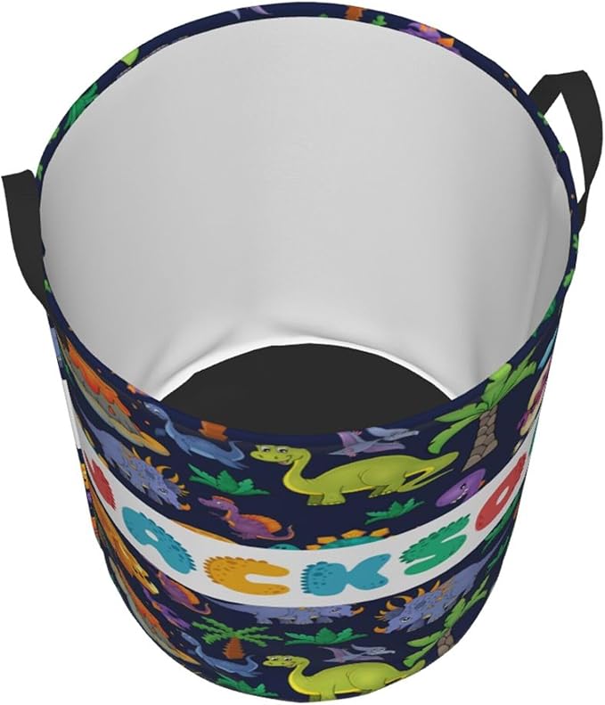 Personalized Dinosaur Laundry Basket For Baby Kids Boys Girls Adult Custom Hamper Basket With Name For Bathroom Bedrooms Collapsible Baby Laundry Basket, Dirty Clothes Hamper With Handles