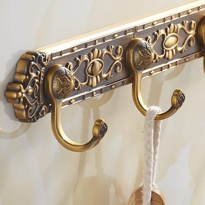 Coat Rack Antique Coat Racks, European Row Hooks, Retro Hooks, Clothes Living Room Wall Hanging Bathroom Wardrobe Door Coat Hook Wall Hooks (Color : A, Size : 4 Hook)
