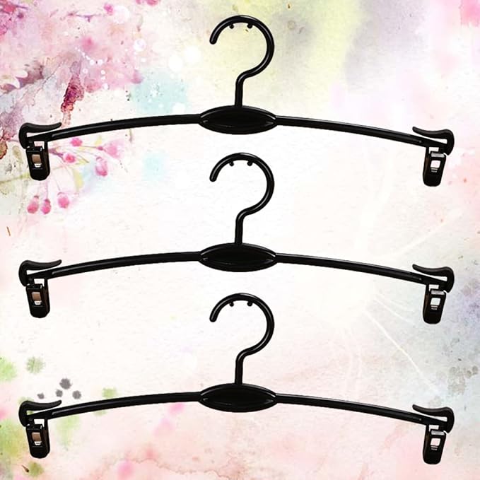Homoyoyo 15pcs Laundry Bra with Holder Pants for Simplicity Underwear Clothes Support Dresses Trousers Shop Hangers Panties Rack Black Plastic Coat Drying Home Skirt Clips Practical