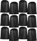 Woanger 12 Pack 28 x 45 Inch Extra Large Laundry Bags Bulk Washable Travel Laundry Bag with Drawstring Closure Large Dirty Clothes Organizer for College Dorm Home Hotel Camping(Black)