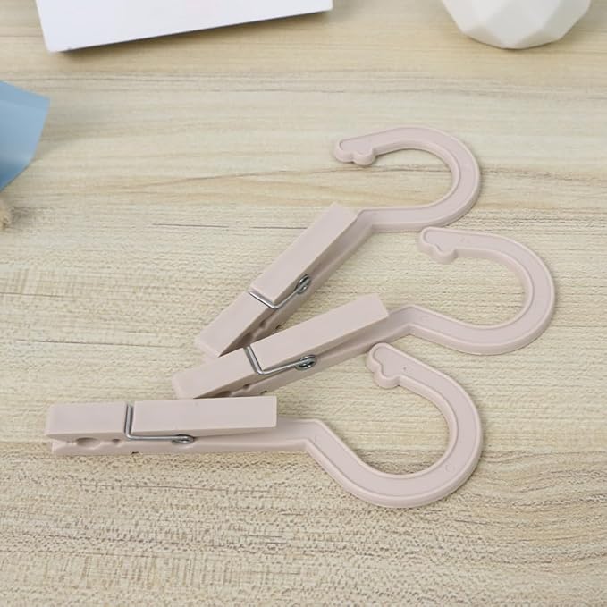 Ciieeo 6 Pcs Coat Hangers Hanging Clothespins Hanging Clips Windproof Hanger Laundry Hooks Travel Pantyhose