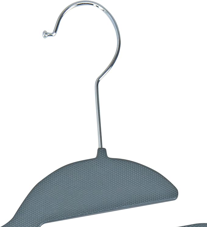 Simplify 40 Pack Ultimate Hanger | S-Shape Collar Saver | Ultra-Thin | Non-Slip | Accessory Bar | Belts | Scarves | Ties | Tank Top | Closet Organization | Dark Grey