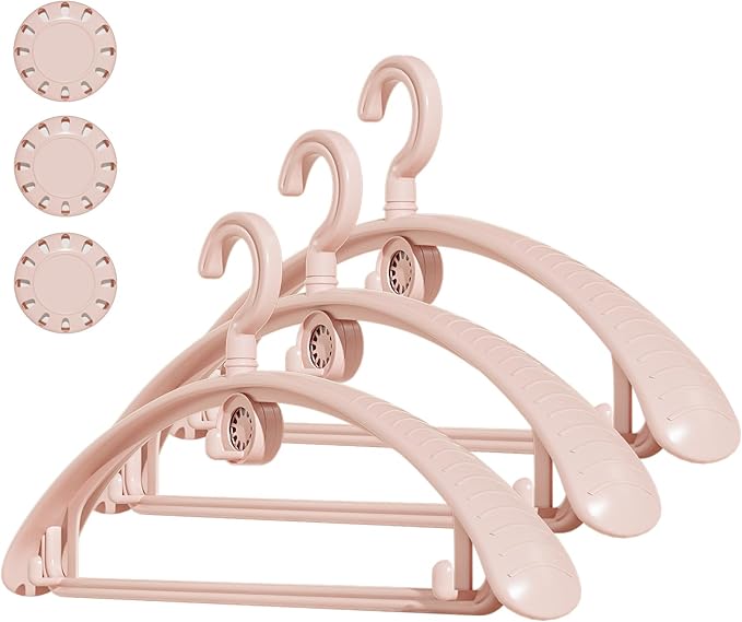 Lvifur 20 Pack Heavy Duty Hangers for Coats - Non Slip Clothes Hanger Set with Hooks - Plastic Clothes Hanger with Aromatherapy Design,Infuse Clothes with Fragrance (Pink)