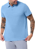 INTO THE AM Polo Shirts for Men - Slim Fit Short Sleeve Collared Shirt S - 4XL Fitted Collar Polos for Work