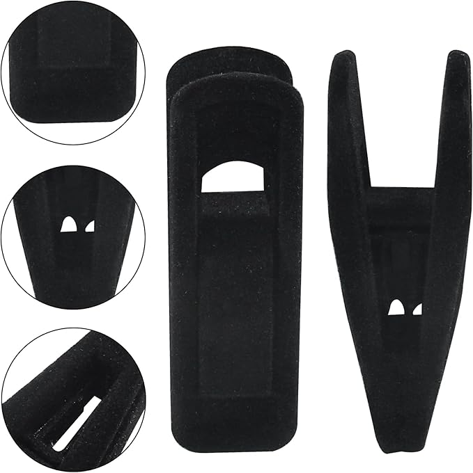 Hordion 60Pcs Velvet Hanger Clips, Non-Slip Velvet Clip Strong Finger Clip, Black Felt Hangers Clips for Thin Clothes Hangers, ZC202405062817