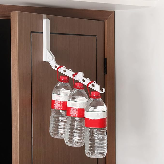 Topyond Over The Door Drying Rack, Foldable Clothes Hanger with 5 Travel Hangers, Space-Saving Wall-Mounted Laundry Rack, Retractable Drying for Dorms, Hotels, Apartments, RVs