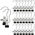 Hangers Clips,Stainless Multi Function Clip Hooks,Laundry Hanging Hooks Clips,Closet Hangers,Boot Clips， Hats Clips,Socks Clips,Pants Clips, Bras Clips (30, Black)