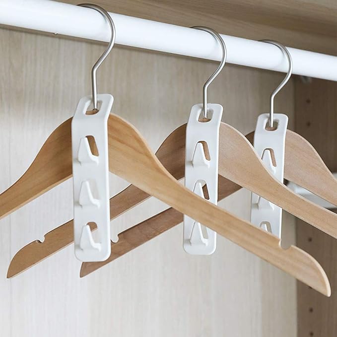Cascading Clothes Hanger Hooks,Space Saving Series Multi-Function Multi-Layer Cabinet Clothes Connection Folding Storage Clothes Rack Hanger Household Strong Load-Bearing Closet Hook (8pcs)
