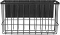 Magnetic Metal Basket Organizer for Fridge & Locker, Storage Basket for Foil/Plastic Wrap/Spice/Dryer Ball, Space-Saving Kitchen & Laundry Solution (Black, S)