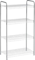 Rubbermaid 4-Tier Heavy Duty Wire Shelf, Satin Nickel, Easy Assemble with Hardware Included, for Food/Laundry/Closet Home Storage Use