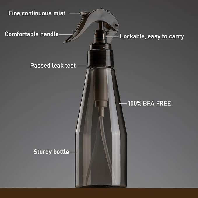 Continuous Spray Bottle for Hair 10oz, Ultra Fine Water Spray Bottles for Cleaning, Plant, Pets (Plastic, 300ml)