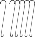 6 Pack 36 Inch Extra Long S Hooks for Hanging Plants, Heavy Duty Metal Tree Branch Hangers for Bird Feeders Flower Baskets Lanterns Black Vinyl Coated Garden Extension Hooks