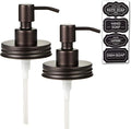 Amolliar Mason Jar Liquid Soap Dispenser Lid, Rust Proof Stainless Steel, Cute Farmhouse Decor for Kitchen, Bathroom, Bath, Refill Liquid Soap Pump for Hand Soap, Dish Soap, Lotion Soap,Bronze 2 Pack