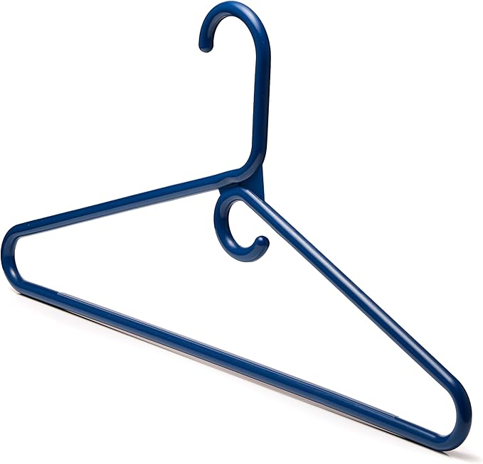 DEILSY™ Navy Heavy Duty Hangers with Hooks for Scarves & Belts – Thick and Strong Clothes Hangers for Shirts, Jackets, Pants, and Dresses – Space-Saving Plastic Hangers – Pack of 50