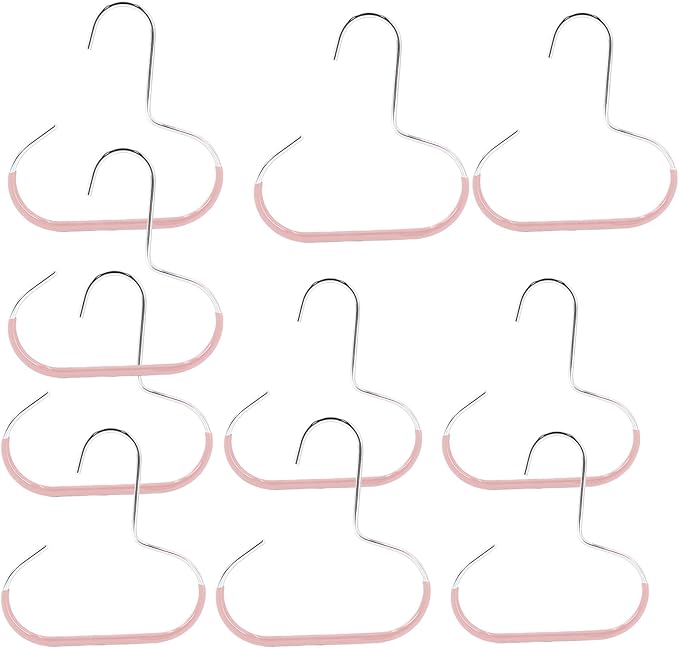 Durable Steel Hangers Maximize Closet Space with Versatile Storage, Hat Organizer Durable Stainless Steel, Durable Steels Hangers for Caps, Ties, Scarves, Clothes (Pink,10pcs)