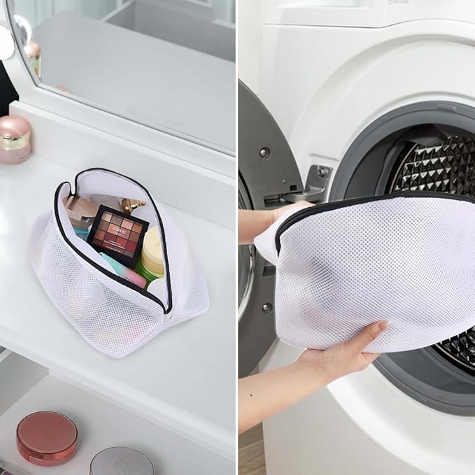 Vivifying Shoe Washing Bag, Set of 3 Mesh Shoe Laundry Bags with Zip Closure for Sneakers, Running Shoes, Socks, Bras