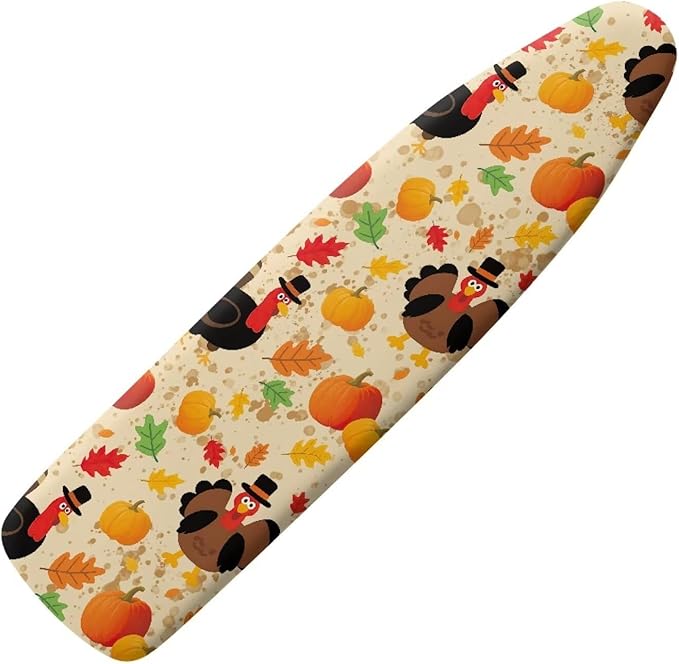 Ironing Board Cover with Elastic Edge Thanksgiving Turkey Pumpkin Table Top Ironing Board Cover Ironing Accessories 54x15 inches