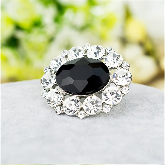 Ruihfas 2Pcs Sparkly Removable Oval Egg Shape Crystal Shoe Clips Accessories for Women Bride Wedding Prom Party Shoes Decoration