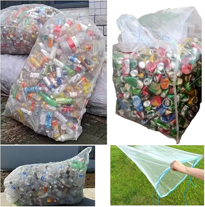 Extra Large Mesh Bag 100 Gallon 60''x48'' Multipurpose Drawstring Storage Container Sack Net Bags For Collecting Recycling Water Bottles Empty Cans Laundry Basketball Soccer Team Balls