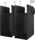 FENTEC Fentec Hanging Laundry Hamper, Hanging Laundry Basket, Slim Laundry Hamper Bag with Handles, Portable Hanging Closet Hamper, Mesh Heavy Duty Hanging Laundry Bag (Black,2 Pack)