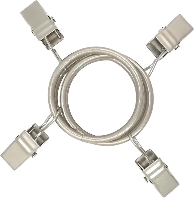 40 Pack Matte Silver Curtain Rings with Clips, Curtain Hooks Hangers Clip Rings for Hanging Drapes Bows Hat, Drapery Rings 1.26 in I D, Fits up to 1 in Diameter Curtain Rod.