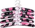 Anti-Slip Satin Padded Clothes Hangers with Rotatable Hooks No Shoulder Bump for Women Heavy Sweaters, Coats, Suits (1, Pink/Black)