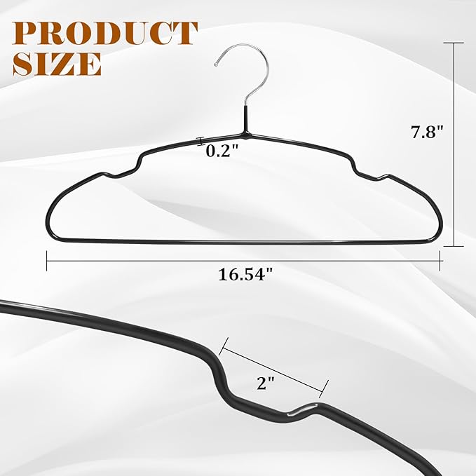 Metal Hangers,30 Pack Clothes Hanger Space Saving,Non Slip Coat Hanger for Shirt, Dress, Pants,Heavy Duty Hangers,Black